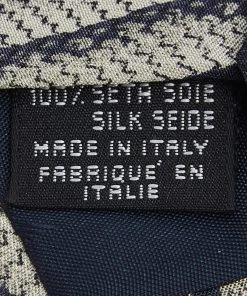 Emporio Armani Vintage Navy Blue Striped Silk Tie For Men -Emporio Armani sale luxury men emporio armani used accessories p594680 004