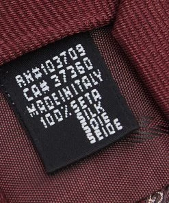 Emporio Armani Red Logo Silk Jacquard Tie For Men -Emporio Armani sale luxury men emporio armani used accessories p594694 003