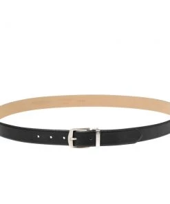 Emporio Armani Black Leather Classic Buckle Belt 125CM For Men
