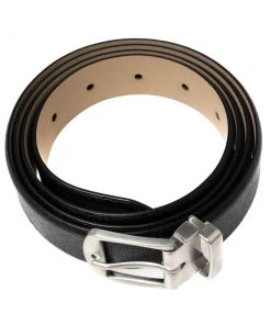 Emporio Armani Black Leather Classic Buckle Belt 125CM For Men -Emporio Armani sale luxury men emporio armani used accessories p603244 007