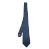 Emporio Armani Navy Blue Logo Silk Jacquard Tie For Men