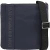 Emporio Armani Blue Faux Leather Messenger Bag For Men