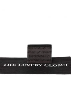 Emporio Armani Grey/Black Leather Card Holder For Men -Emporio Armani sale luxury men emporio armani used bags p308125 005