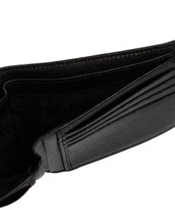 Emporio Armani Black Signature Coated Canvas Bifold Compact Wallet For Men -Emporio Armani sale luxury men emporio armani used bags p330072 009