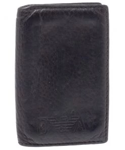 Emporio Armani Dark Brown Leather Card Holder For Men -Emporio Armani sale luxury men emporio armani used bags p380885 001