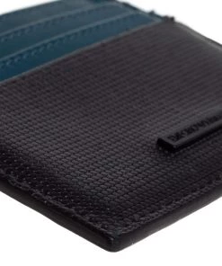 Emporio Armani Blue/Black Leather Card Holder For Men -Emporio Armani sale luxury men emporio armani used bags p406716 008