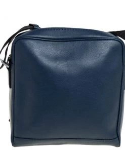 Emporio Armani Blue Leather Messenger Bag For Men -Emporio Armani sale luxury men emporio armani used bags p458443 004