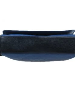 Emporio Armani Blue Leather Logo Print Messenger Bag For Men -Emporio Armani sale luxury men emporio armani used bags p50953 005