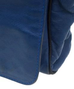 Emporio Armani Blue Leather Logo Print Messenger Bag For Men -Emporio Armani sale luxury men emporio armani used bags p50953 009