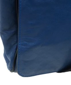 Emporio Armani Blue Leather Logo Print Messenger Bag For Men -Emporio Armani sale luxury men emporio armani used bags p50953 010