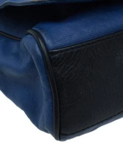 Emporio Armani Blue Leather Logo Print Messenger Bag For Men -Emporio Armani sale luxury men emporio armani used bags p50953 012