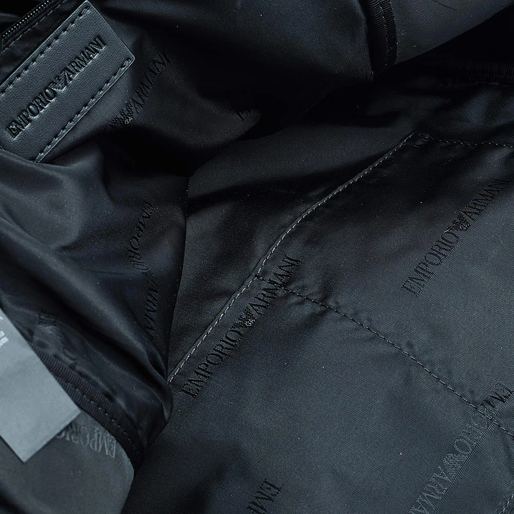 Emporio Armani Black Logo Print Synthetic Leather Backpack For Men 9 Emporio Armani Black Logo Print Synthetic Leather Backpack For Men - Image 7