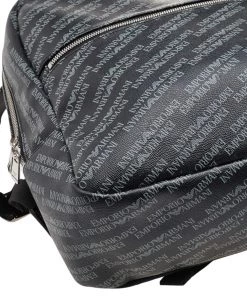 Emporio Armani Black Logo Print Synthetic Leather Backpack For Men 22 Emporio Armani Black Logo Print Synthetic Leather Backpack For Men -Emporio Armani sale luxury men emporio armani used bags p600792 005