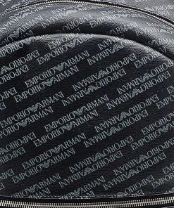 Emporio Armani Black Logo Print Synthetic Leather Backpack For Men 17 Emporio Armani Black Logo Print Synthetic Leather Backpack For Men -Emporio Armani sale luxury men emporio armani used bags p600792 007