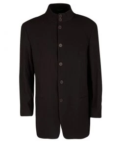 Emporio Armani Brown Textured Knit Regular Fit Suit XXXL For Men -Emporio Armani sale luxury men emporio armani used clothes p112809 0004