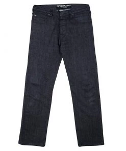 Emporio Armani Indigo Dark Wash Denim Basic Fit Jeans S For Men
