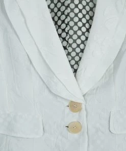 Emporio Armani White Floral Textured Jacket S For Men -Emporio Armani sale luxury men emporio armani used clothes p12498 0006