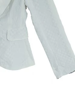 Emporio Armani White Floral Textured Jacket S For Men -Emporio Armani sale luxury men emporio armani used clothes p12498 0008