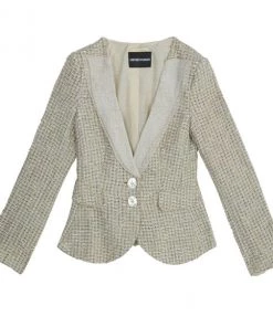 Emporio Armani Gold Tweed Jacket S For Men