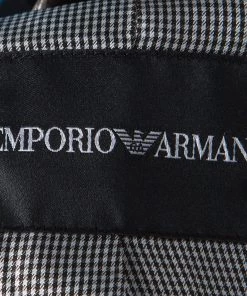 Emporio Armani Brown Embossed Leather Zip Front Jacket XL For Men -Emporio Armani sale luxury men emporio armani used clothes p127853 0005