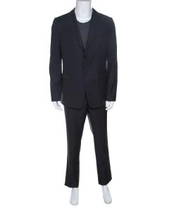 Emporio Armani David Line Grey Wool Tailored Suit 3XL For Men