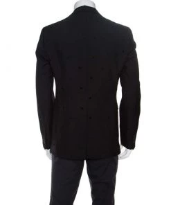 Emporio Armani Black Paisley Cutout Detail Blazer XL For Men -Emporio Armani sale luxury men emporio armani used clothes p151093 0003