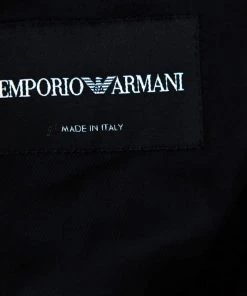 Emporio Armani Grey Textured Wool Double Lapel Blazer XXL For Men -Emporio Armani sale luxury men emporio armani used clothes p151094 0005