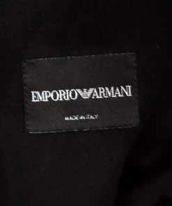 Emporio Armani Black Frayed Trim Wool Jacket XL For Men -Emporio Armani sale luxury men emporio armani used clothes p151260 0005
