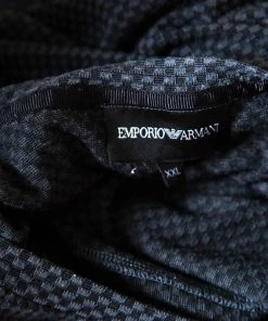 Emporio Armani Grey Textured Knit Short Sleeve T-Shirt XXL For Men -Emporio Armani sale luxury men emporio armani used clothes p154854 0005