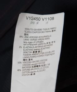 Emporio Armani Navy Blue Gingham Checked Wool Tailored Blazer L For Men -Emporio Armani sale luxury men emporio armani used clothes p169234 004