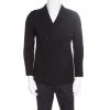 Emporio Armani Black Textured Knit Zip Front Double Breasted Blazer S For Men -Emporio Armani sale luxury men emporio armani used clothes p170207 003