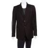 Emporio Armani Brown Pinstriped Wool Josh Line Tailored Blazer 3XL For Men -Emporio Armani sale luxury men emporio armani used clothes p174643 003