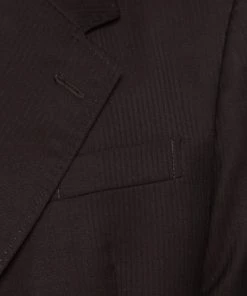 Emporio Armani Brown Pinstriped Wool Josh Line Tailored Blazer 3XL For Men -Emporio Armani sale luxury men emporio armani used clothes p174643 006