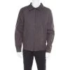 Emporio Armani Grey Cube Pattern Jacquard Zip Front Bomber Jacket XL For Men
