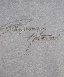 Emporio Armani Grey Logo Embroidered Cotton Jersey Crew Neck T-Shirt L For Men -Emporio Armani sale luxury men emporio armani used clothes p186516 005