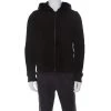 Emporio Armani Black Waffle Knit Fur Lined Zip Front Hoodie M For Men -Emporio Armani sale luxury men emporio armani used clothes p213458 001