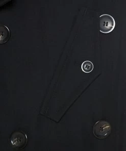 Emporio Armani Black Wool Blend Fur Lined Quilted Vest Detail Overcoat XXL For Men -Emporio Armani sale luxury men emporio armani used clothes p213479 007