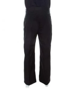 Emporio Armani Black Cotton Regular Fit Trousers XL For Men -Emporio Armani sale luxury men emporio armani used clothes p233708 001