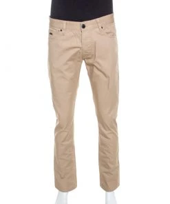 Emporio Armani Beige Cotton Regular Fit Pants M For Men