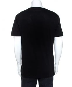 Emporio Armani Black Cotton V Neck T-Shirt L For Men -Emporio Armani sale luxury men emporio armani used clothes p270324 002