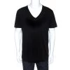 Emporio Armani Black Cotton V Neck T-Shirt L For Men -Emporio Armani sale luxury men emporio armani used clothes p270324 003