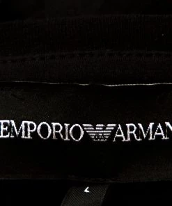 Emporio Armani Black Cotton V Neck T-Shirt L For Men -Emporio Armani sale luxury men emporio armani used clothes p270324 006