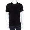 Emporio Armani Black Embossed Logo Print Crew Neck T-Shirt M For Men