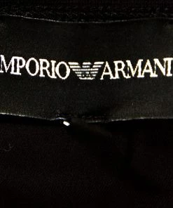 Emporio Armani Black Embossed Logo Print Crew Neck T-Shirt M For Men -Emporio Armani sale luxury men emporio armani used clothes p270415 004