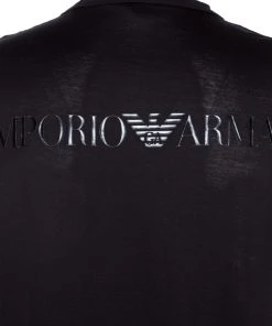 Emporio Armani Black Embossed Logo Print Crew Neck T-Shirt M For Men -Emporio Armani sale luxury men emporio armani used clothes p270415 006