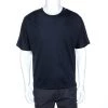 Emporio Armani Midnight Blue Cotton Crew Neck T-Shirt M For Men 2 Emporio Armani Midnight Blue Cotton Crew Neck T-Shirt M For Men -Emporio Armani sale luxury men emporio armani used clothes p270418 002