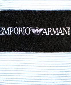 Emporio Armani Light Blue Striped Cotton Long Sleeve Shirt M For Men -Emporio Armani sale luxury men emporio armani used clothes p270426 007
