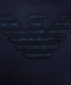 Emporio Armani Navy Blue Cotton Mesh Logo Detail T Shirt XL For Men -Emporio Armani sale luxury men emporio armani used clothes p275074 008