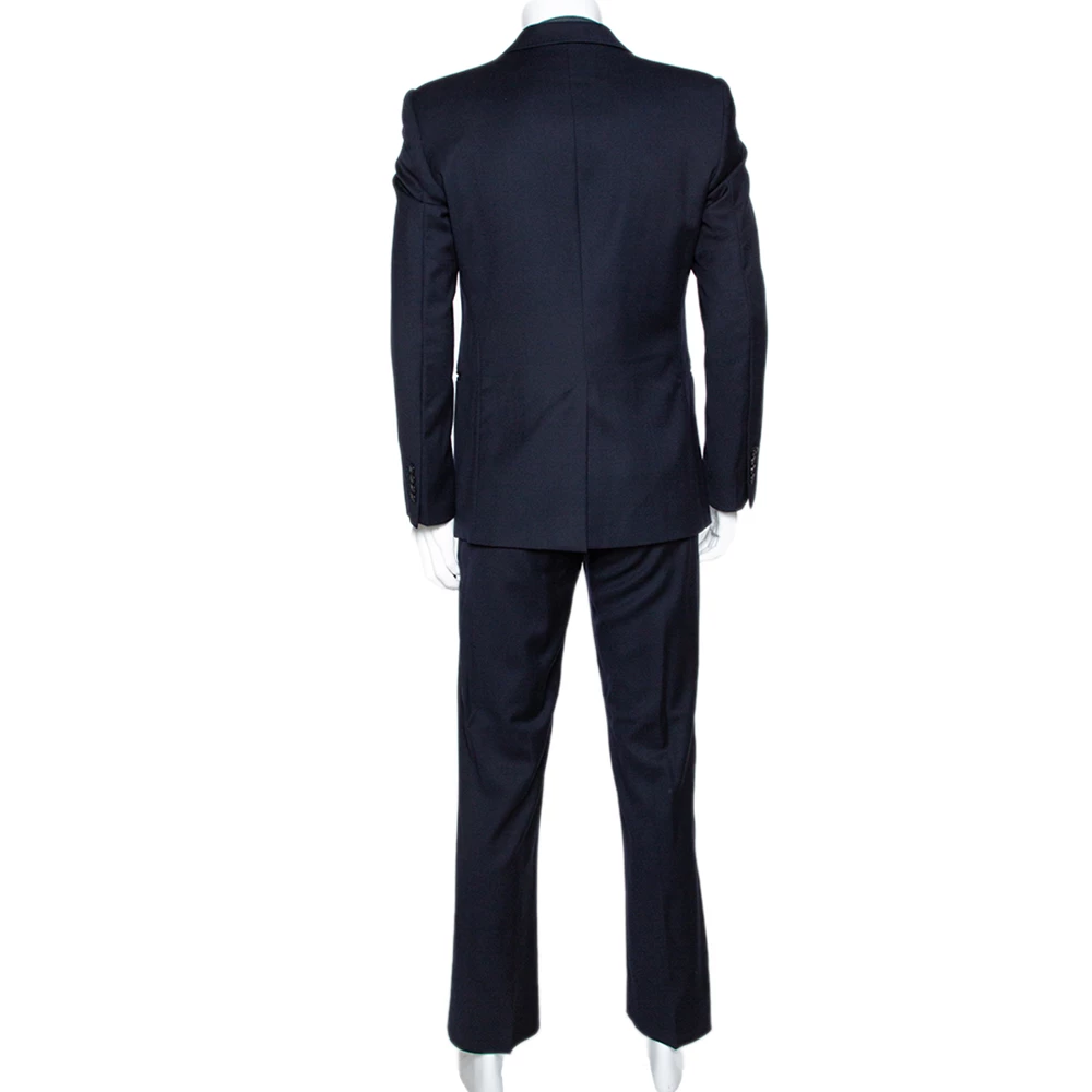 Emporio Armani Navy Blue Wool Napoli Line Suit M For Men 5 Emporio Armani Navy Blue Wool Napoli Line Suit M For Men - Image 3