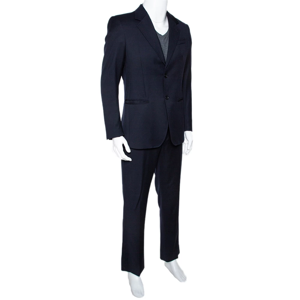 Emporio Armani Navy Blue Wool Napoli Line Suit M For Men 4 Emporio Armani Navy Blue Wool Napoli Line Suit M For Men - Image 2